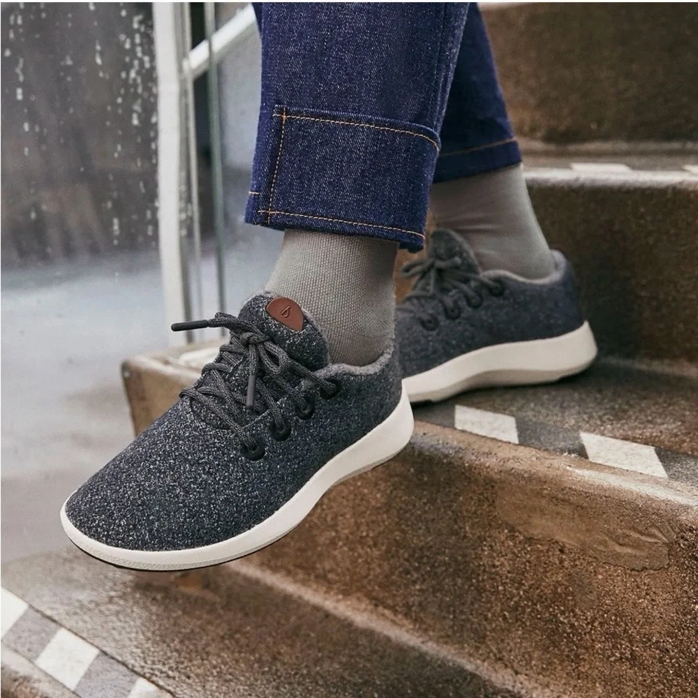 Allbirds Mizzles Fuji Charcoal Gray Wool Runner Sneakers Womens Size 9 Casual